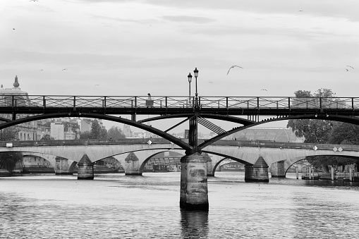 Pont des Arts bridge in the 6th arrondissement of Paris city