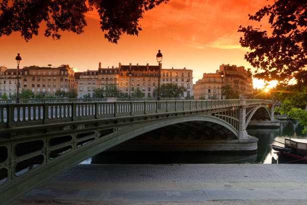 The sully bridge in the 5th arrondissement of Paris city