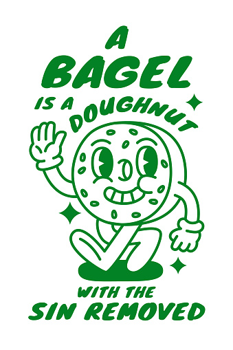 Bagel character design for website, application, printing, document, poster, sticker design, etc.