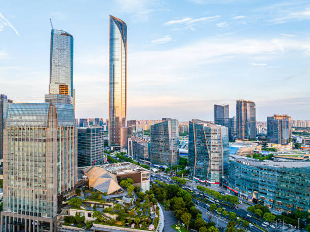 istock Urban evening aerial photography 1908970057