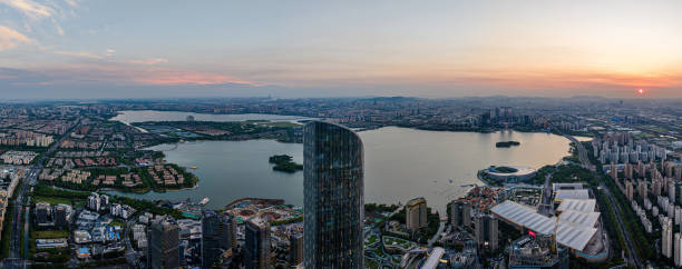 istock Urban evening aerial photography 1908975388