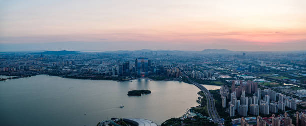 istock Urban evening aerial photography 1908980562