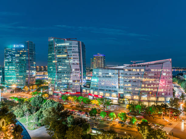 istock Urban Night Scene Aerial Photography 1908985239