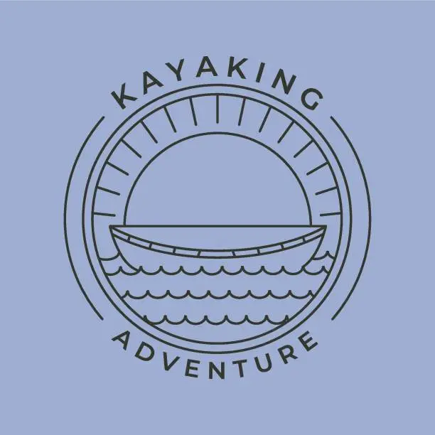 Vector illustration of kayaking adventures river logo vector symbol illustration design