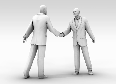 Businessmen shaking hands looking at each other reaching an agreement. / You can see the animation movie of this image from my iStock video portfolio. Video number: 1904016074