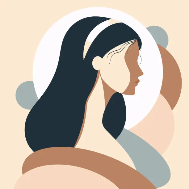 Vector illustration of Abstract Woman Minimalist Art