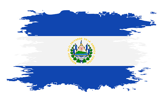 El Salvador flag grunge brush color image, vector