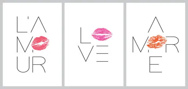 Vector illustration of Love Word Typography Design