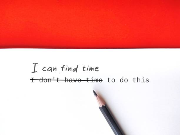 istock White paper on red copy space background with text written I DONT HAVE TIME TO DO THIS, changed to I CAN FIND TIME TO DO THIS - to replace negative thoughts to positive affirmation with growth mindset 1909064136