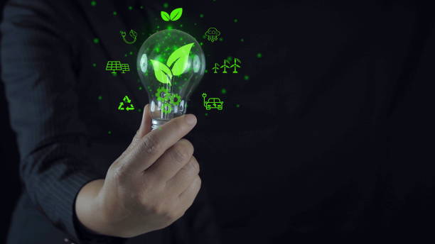 istock Infinity symbol with Circular business economy environment icons inside lightbulb for future sustainable investment growth and reduce environmental pollution for future concept. 1909068390