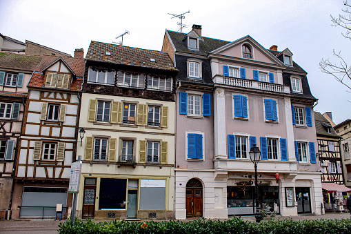 Image of some beautiful houses in the village of Colmar in December 2022