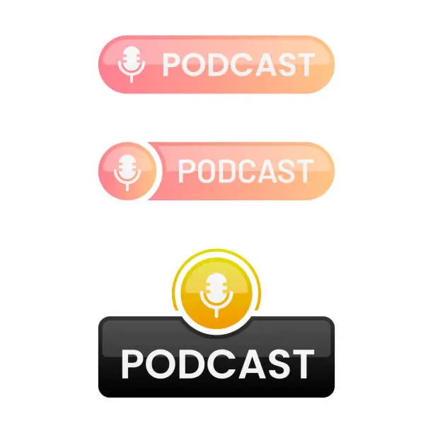 Vector illustration of Podcast Vector Banner Set.