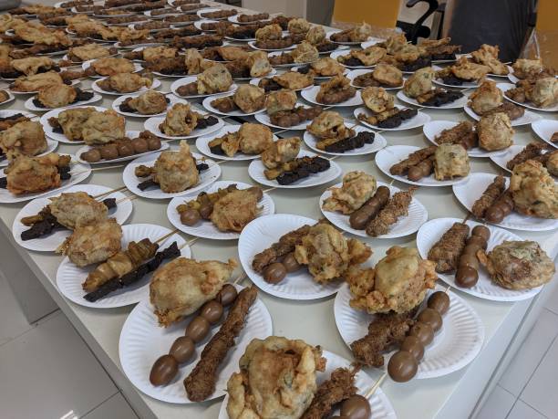 istock Satay and fried food condiments for chicken soup 1909125071