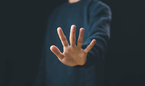 istock gestures stop, concept of violence 1909146795