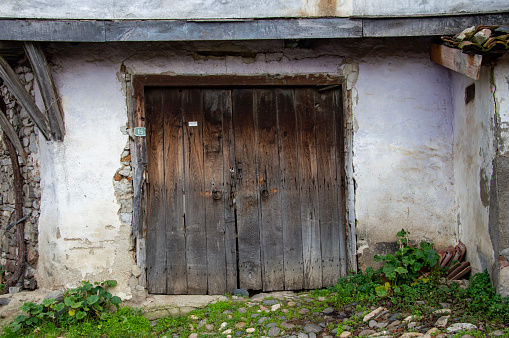 Old abandoned village house.Ruins.