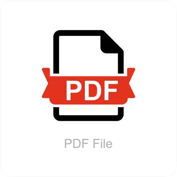 Vector illustration of PDF File and Document Icon Concept