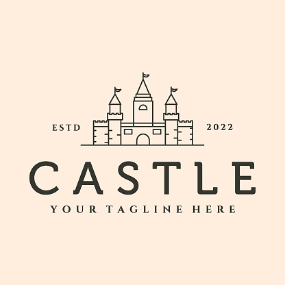 outline castle line art symbol vector symbol illustration design