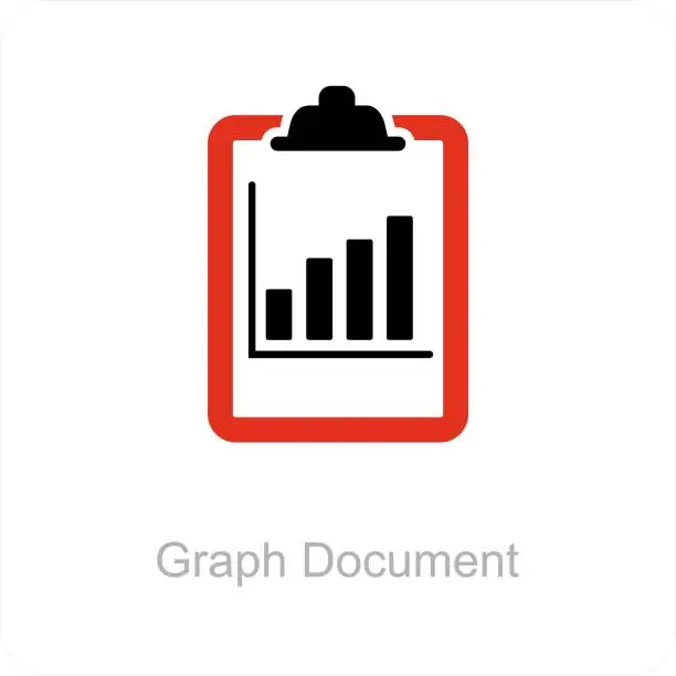 Vector illustration of Graph Document and Report Icon Concept