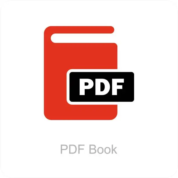 Vector illustration of PDF Book and Document Icon Concept