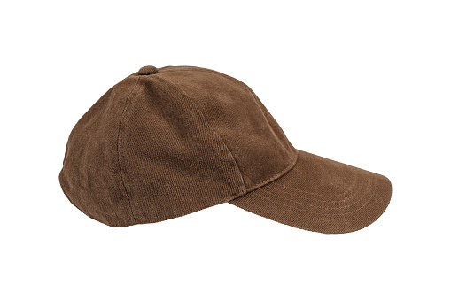 Light brown cap isolated on white background.