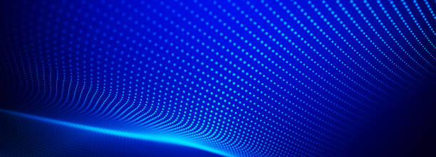 istock Digital technology background. Dynamic wave of glowing points. Colored music wave. Futuristic background for presentation design. 3d rendering. 3d Widescreen. 1909355828
