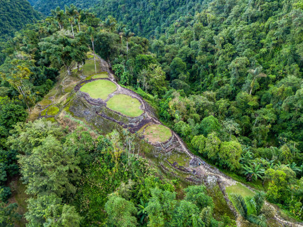 Ciudad Perdida, ancient ruins in Sierra Nevada mountains. Santa Marta, Colombia wilderness