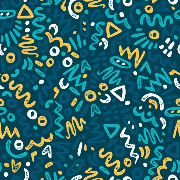 Vector illustration of Hand drawn abstract seamless pattern, ethnic background, simple style - great for textiles, banners, wallpapers, wrapping - vector design
