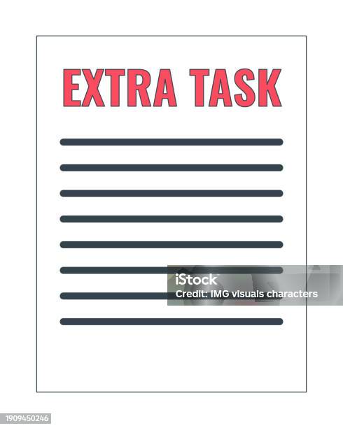 Extra Task Paperwork 2d Linear Cartoon Object Stock Illustration ...