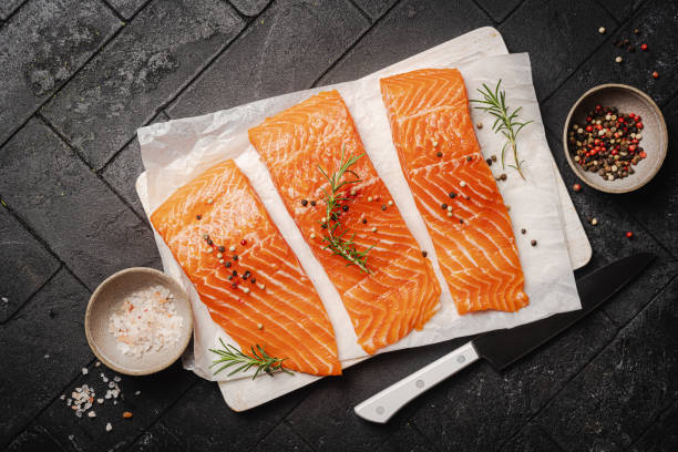 istock Fresh raw salmon fish fillet 1909476956