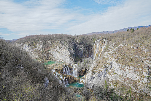 waterfall in valley (Plitvice)