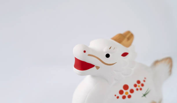 istock Japanese new year material. Zodiac dragon on white background. 1909494074