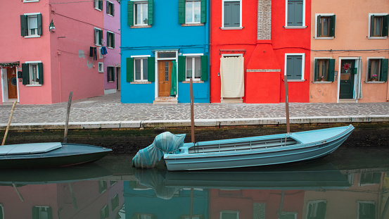 Colorful local buildings on Burano island in Venice