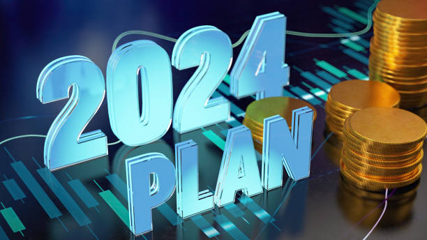 istock 2024 Financial Plan Concept with a Market Chart and Coins 1909513072