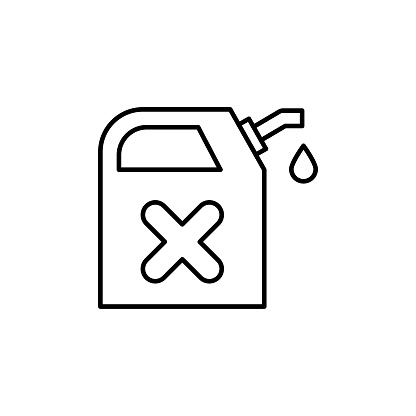 Canister Jerrycan Line Icon with Editable Stroke. The Icon is suitable for web design, mobile apps, UI, UX, and GUI design.