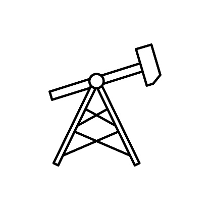 Oil-Well Line Icon with Editable Stroke. The Icon is suitable for web design, mobile apps, UI, UX, and GUI design.