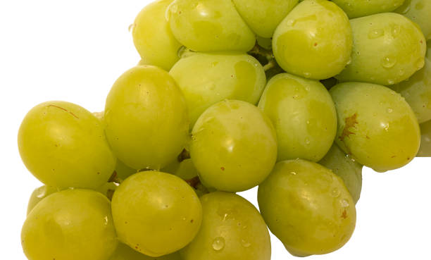 istock close up white grape or Green grape bunch isolated on white background 1909535506