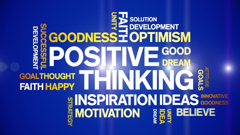 Positive Thinking animated word cloud,design animation typography seamless loop