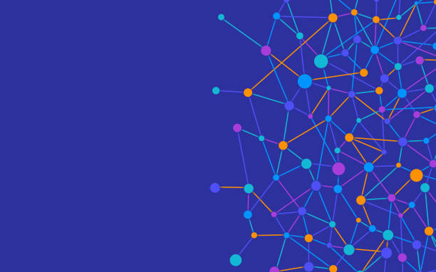 bildbanksillustrationer, clip art samt tecknat material och ikoner med tech grid artificial intelligence abstract background - datornätverk