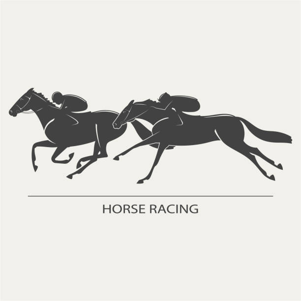 Galloping horses, vector Galloping horses, vector kentucky derby stock illustrations