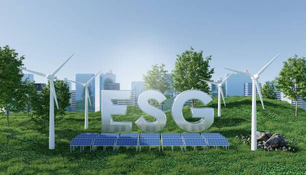 Clean energy ESG business, future environmental conservation and sustainable, 3d rendering