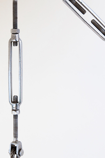 Stainless steel lanyards turnbuckle on a white background.