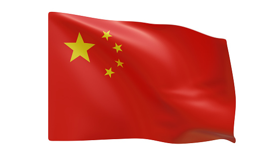 China Flag on white background.