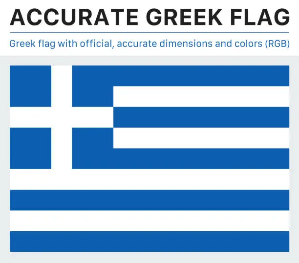 Vector illustration of Greek Flag (Official RGB Colors, Official Specifications)