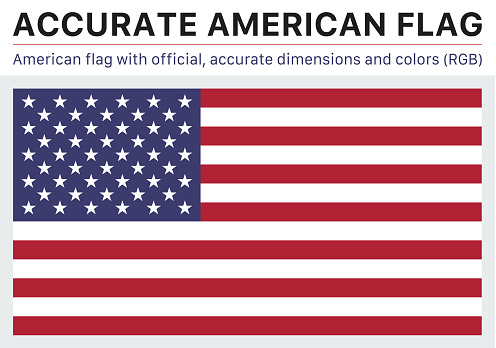 American flag in the official RGB colors and with official specifications. The colors and specifications have been carefully researched.