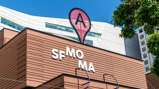 San Francisco, USA - 16 August 2019: The San Francisco Museum of Modern Art SFMOMA is a contemporary art museum, showcasing a diverse collection of contemporary artworks, from paintings to sculptures.