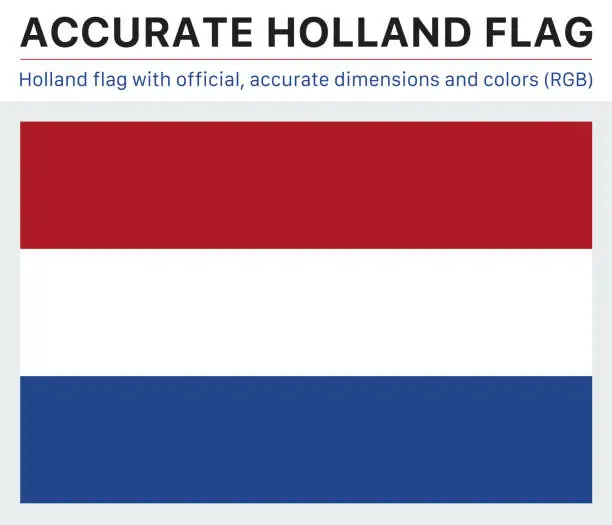 Vector illustration of Dutch Flag (Official RGB Colors, Official Specifications)