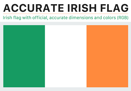Irish flag in the official RGB colors and with official specifications. The colors and specifications have been carefully researched.