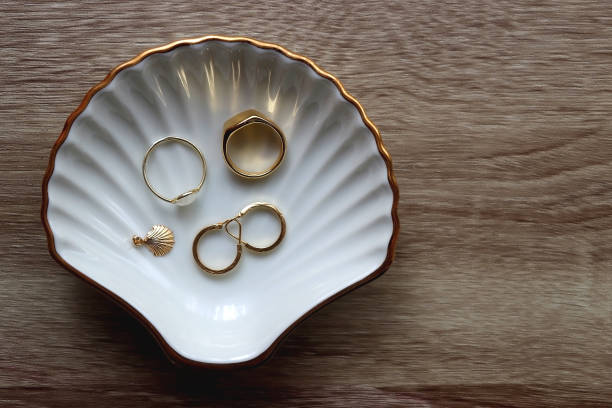 istock Ring Dish and Gold Jewelry 1909638181