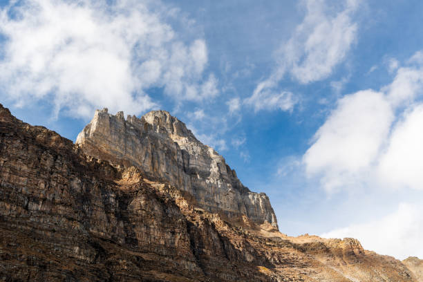 pinnacle mountain, canadian rockies. banff national park, ab, canada. - rock pinnacle cliff mountain peak imagens e fotografias de stock