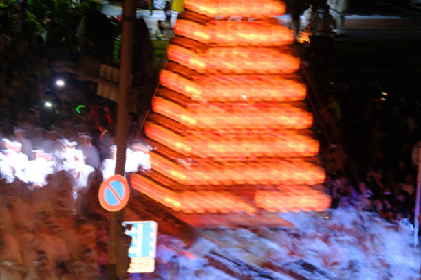 Tobata Gion Oyamakasa Festival, a UNESCO Intangible Cultural Heritage, held in Tobata Ward, Kitakyushu City, Fukuoka Prefecture, Japan on July 22,
